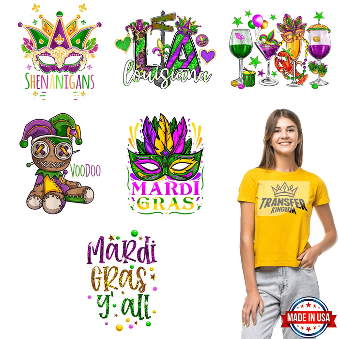 Mardi Gras Premade Gang sheet - 6 PCS 10 INCH (Variation 7)