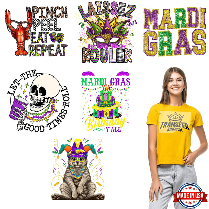 Mardi Gras Premade Gang sheet - 6 PCS 10 INCH (Variation 8)