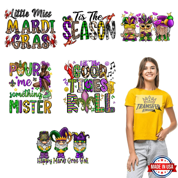 Mardi Gras Premade Gang sheet - 6 PCS 10 INCH (Variation 9)