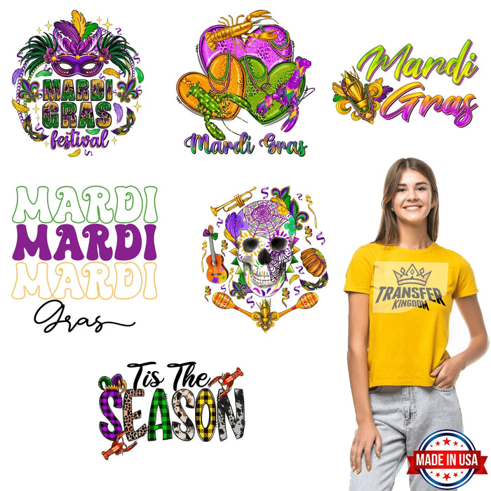 Mardi Gras Premade Gang sheet - 6 PCS 10 INCH (Variation 10)