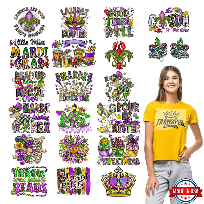 Mardi Gras Premade Gang sheet - 20 PCS 10 INCH (Variation 9)