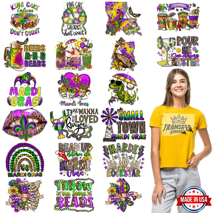 Mardi Gras Premade Gang sheet - 20 PCS 10 INCH (Variation 10)