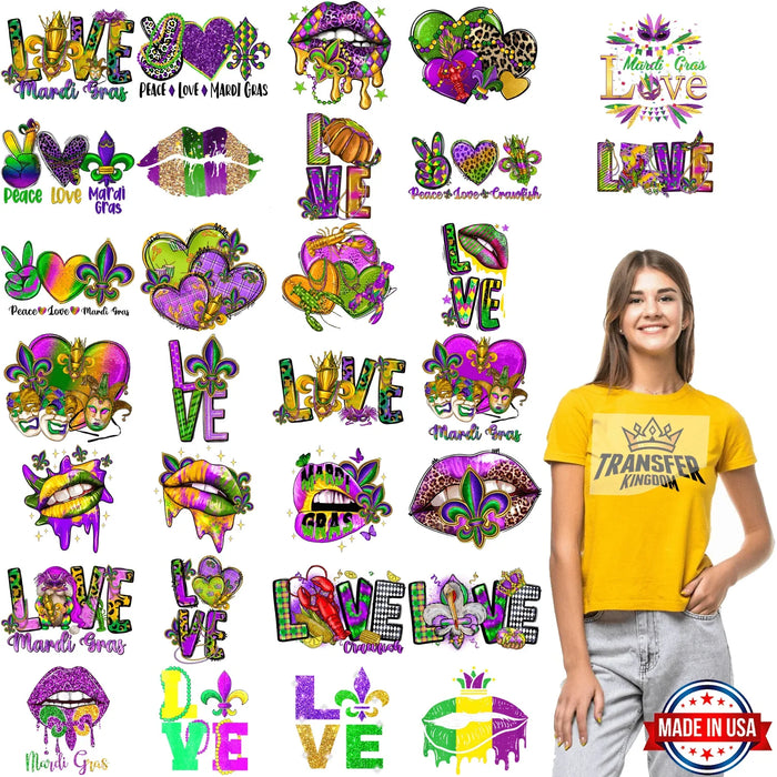Mardi Gras Premade Gang sheet - 30 PCS 10 INCH (Variation 2)