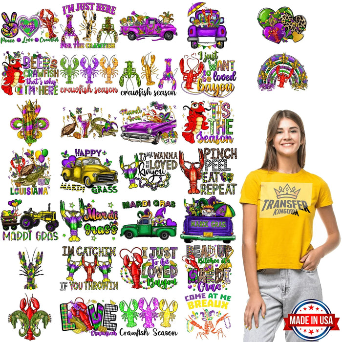 Mardi Gras Premade Gang sheet - 30 PCS 10 INCH (Variation 3)