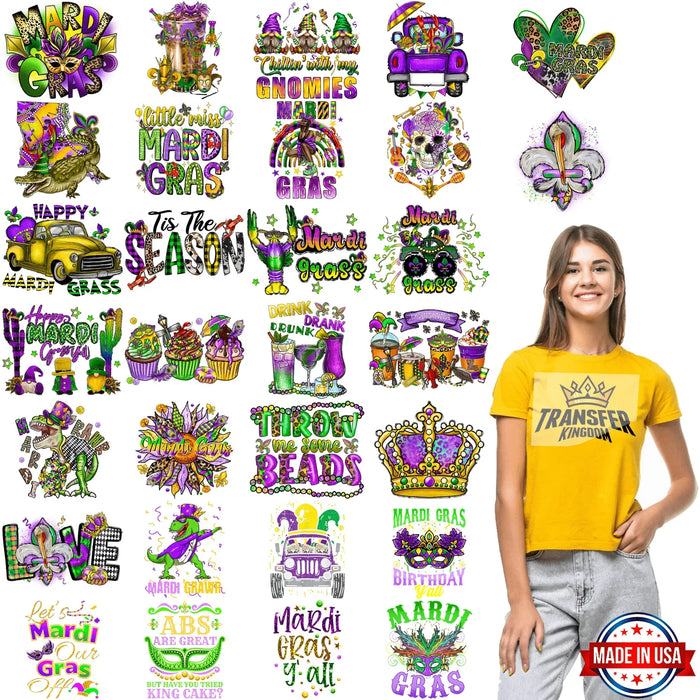 Mardi Gras Premade Gang sheet - 30 PCS 10 INCH (Variation 4)