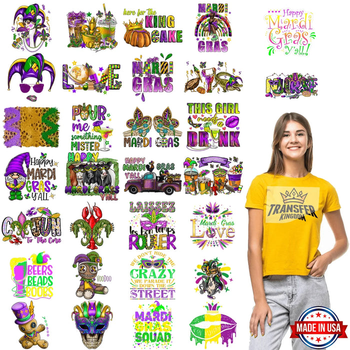 Mardi Gras Premade Gang sheet - 30 PCS 10 INCH (Variation 5)
