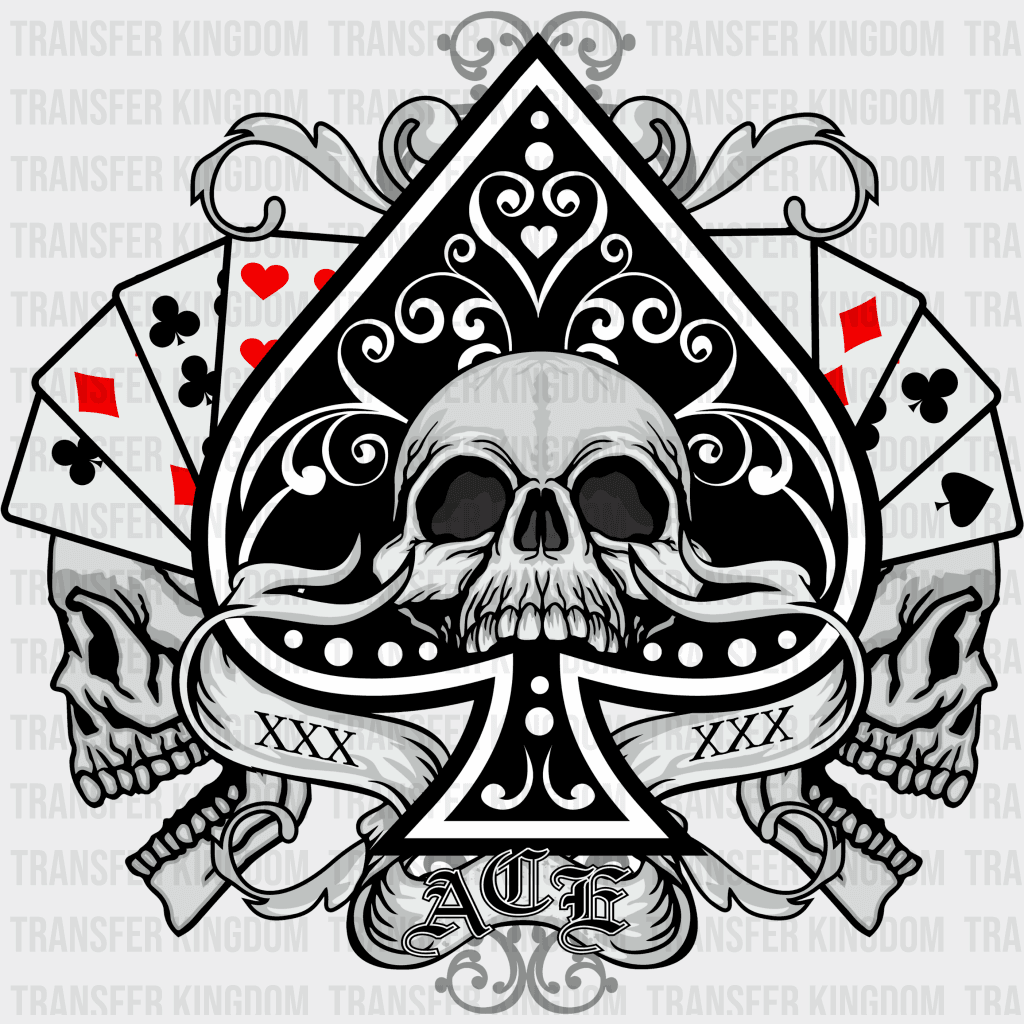 ACE OF SPADES SKULL Design - DTF heat transfer – transfer-kingdom