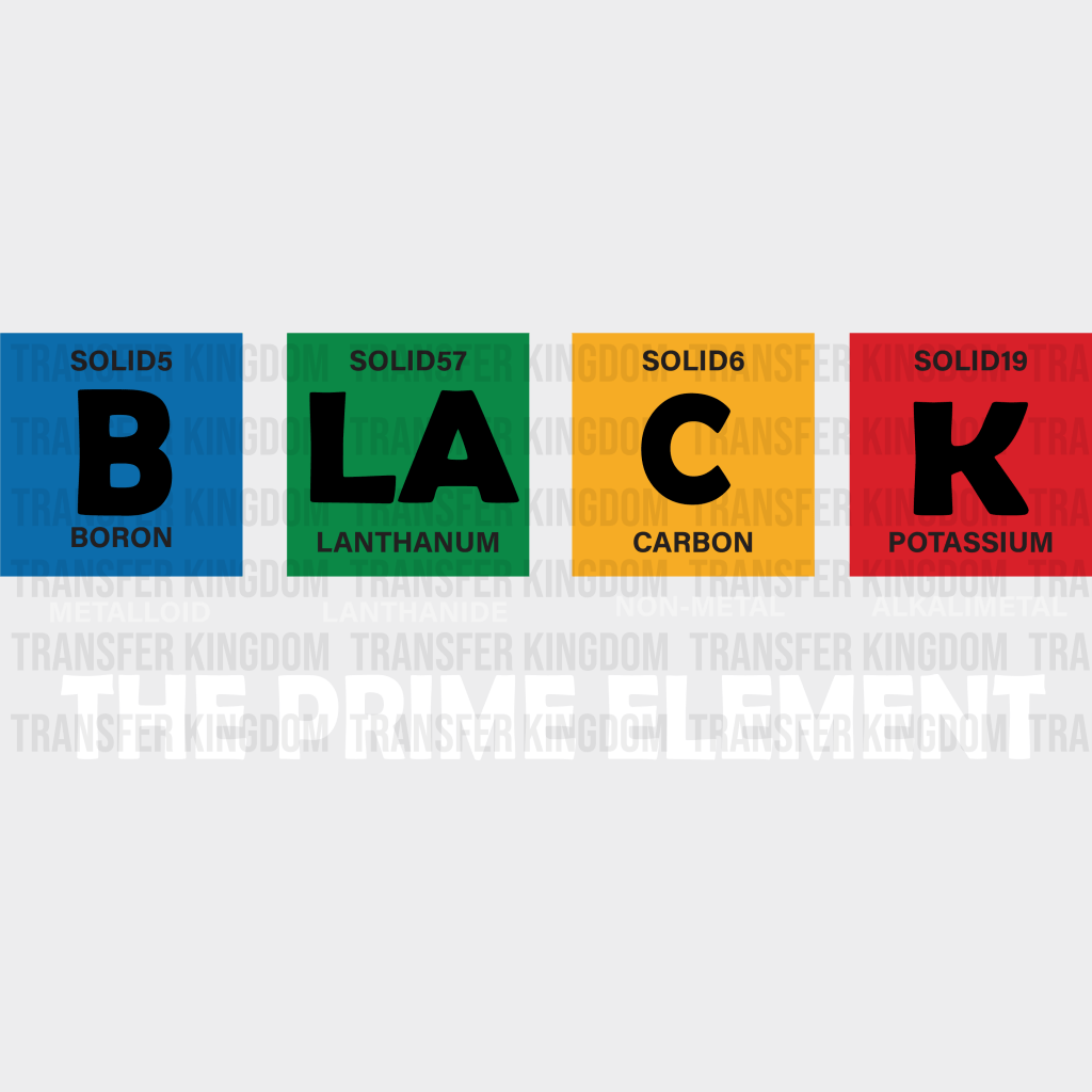 B LA C K The Prime Element - BLM design DTF heat transfer - Transfer Kingdom