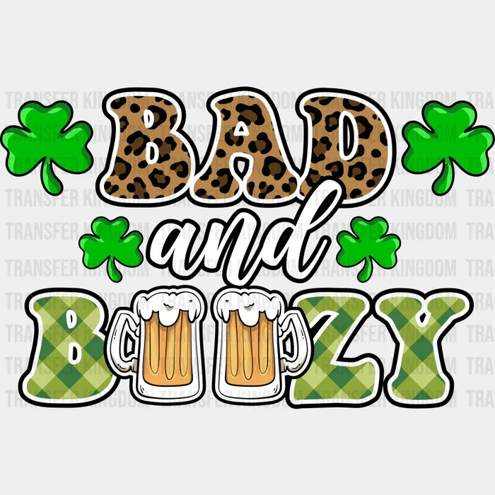 Bad And Boozy St. Patrick's Day Clover Design - DTF heat transfer