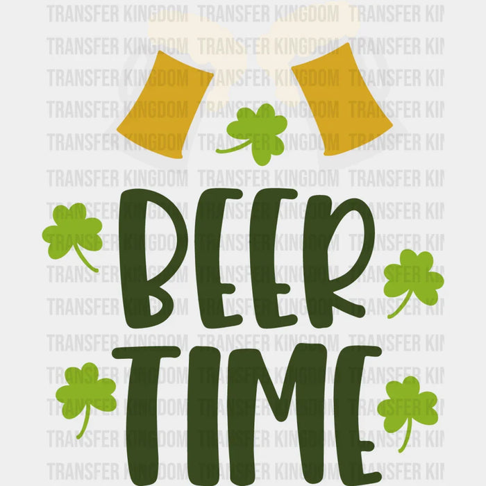 Beer Time St. Patrick's Day Design - DTF heat transfer