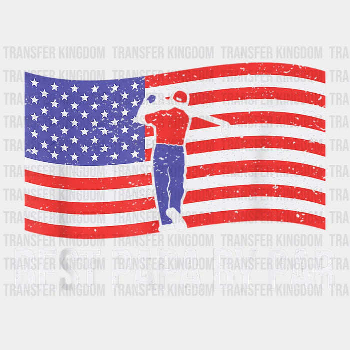 Best Papa By Par USA American Flag Golf Design - DTF heat transfer