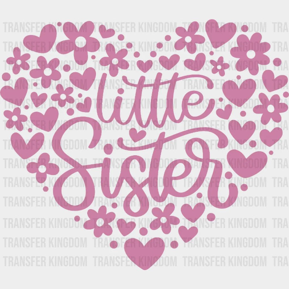 Big Sister - Little Hearts Birthday Sisterhood Design Dtf Heat Transfer