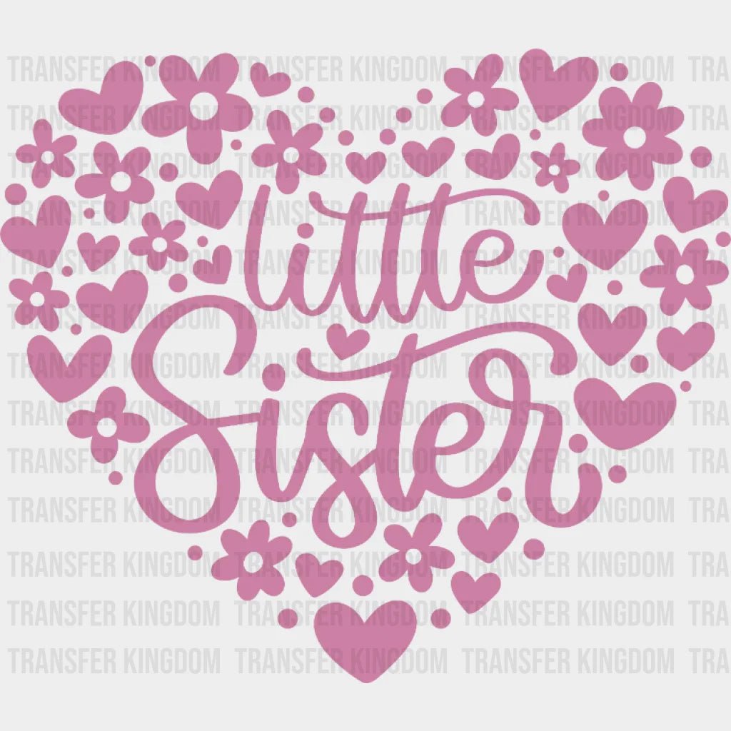 Big Sister - Little Hearts Birthday Sisterhood Design Dtf Heat Transfer