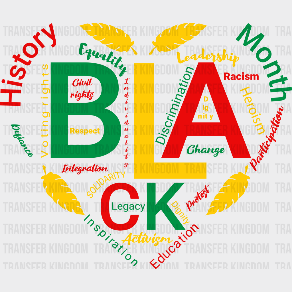 BLACK - BLM design DTF heat transfer - Transfer Kingdom