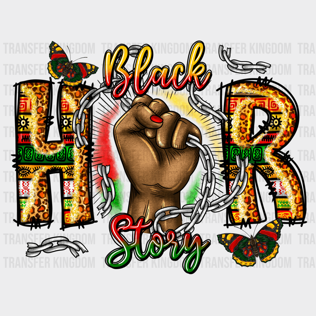 Black H R Story- BLM design DTF heat transfer - Transfer Kingdom