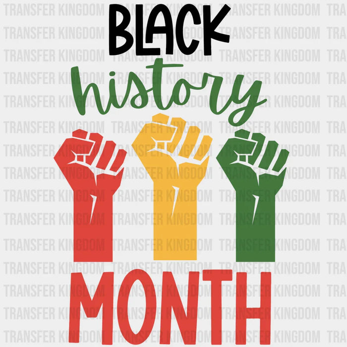Black History Month Fist Red Yellow Green - BLM design DTF heat transfer