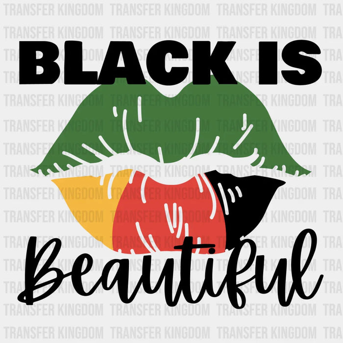 Black Is Beautiful Green Yellow Red Black Lips - BLM design DTF heat transfer