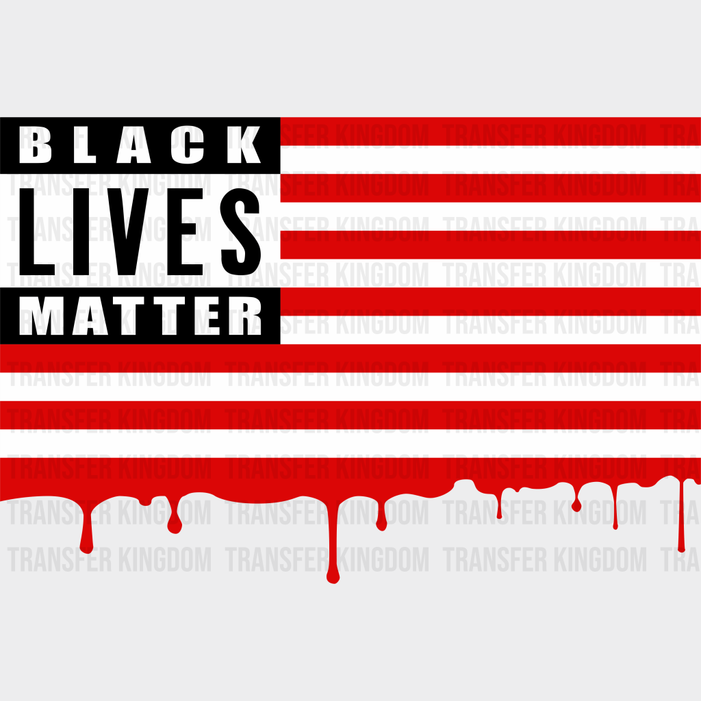 Black Lives Matter American Flag design- DTF heat transfer - Transfer Kingdom