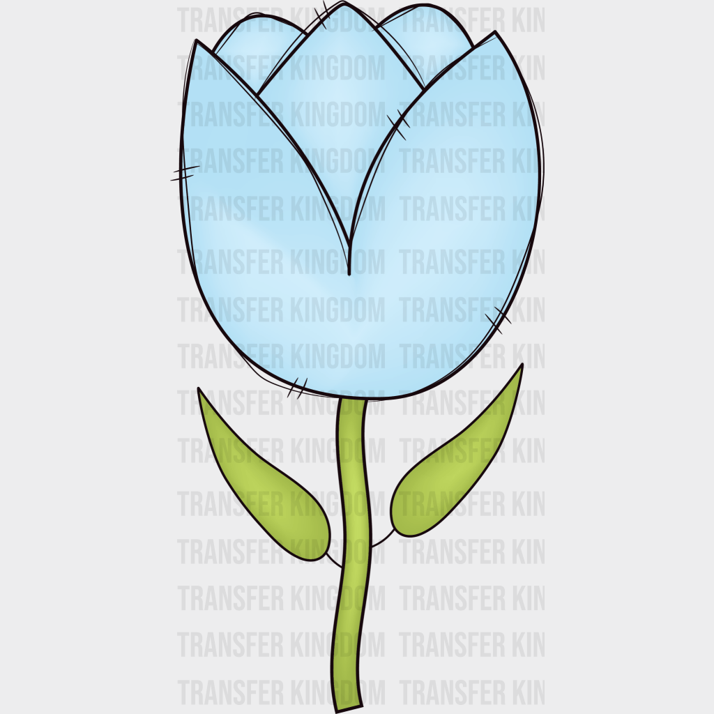 Blue Rose Easter Design - DTF heat transfer - Transfer Kingdom