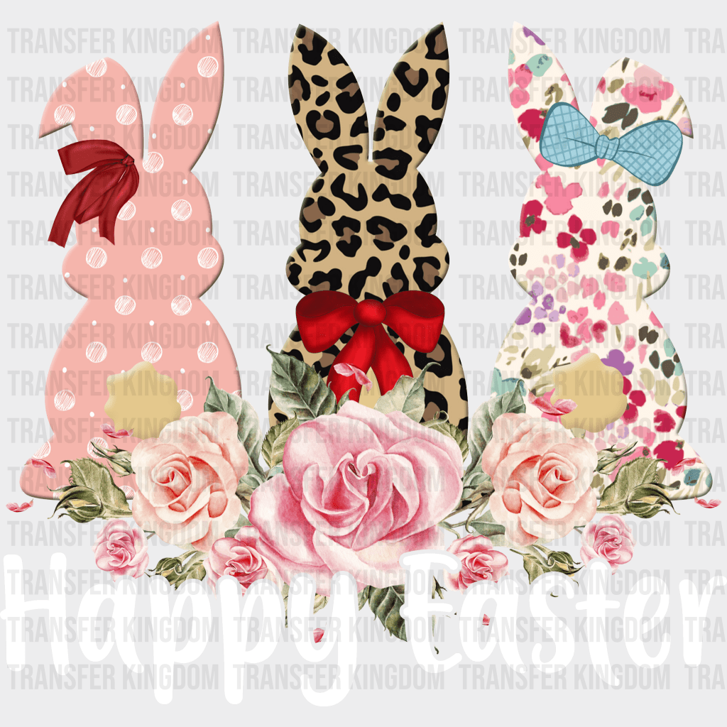 Bunnies Happy Easter Design- DTF heat transfer - Transfer Kingdom