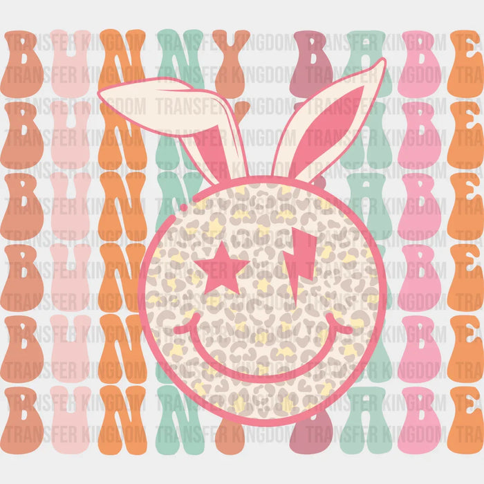 Bunny Babe Bunny Ears Smiley Easter Design - DTF heat transfer
