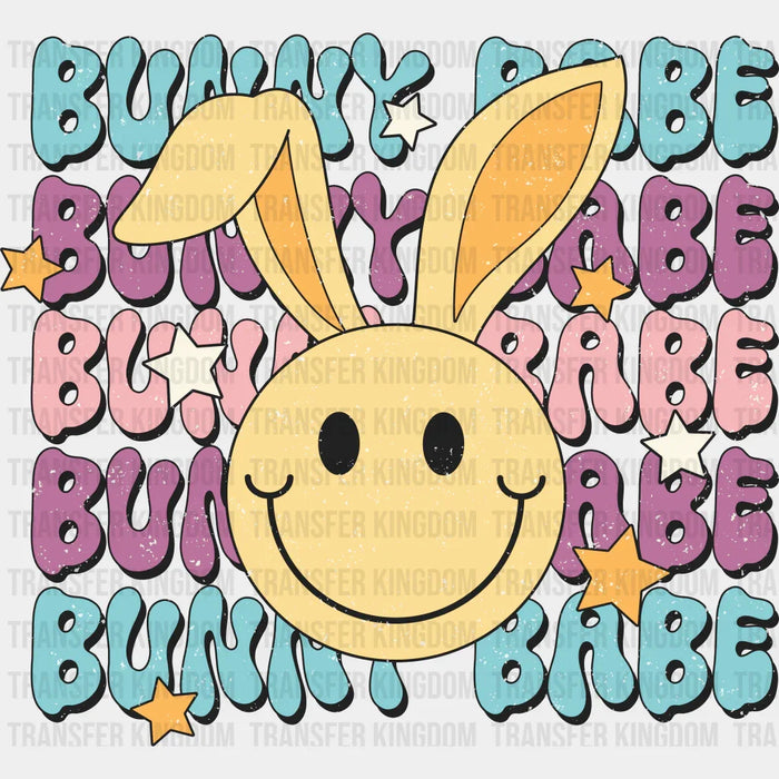 Bunny Babe Easter Yellow Smiley Design - DTF heat transfer