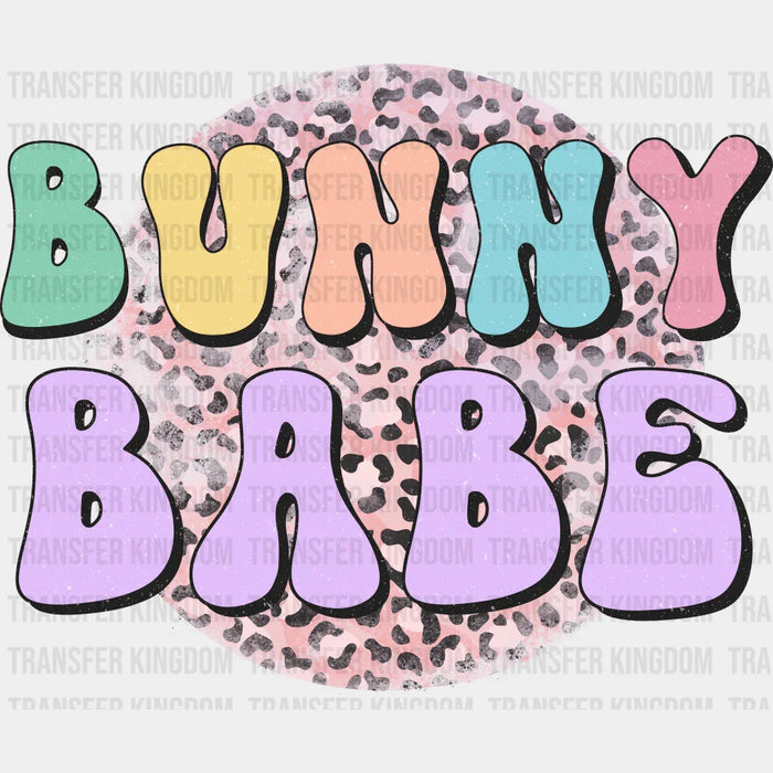 Bunny Babe Easter Leopard Print Retro Design - DTF heat transfer