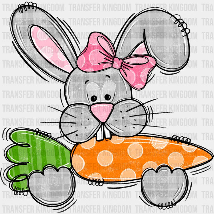 Bunny Eating Carrot Easter Design - DTF heat transfer
