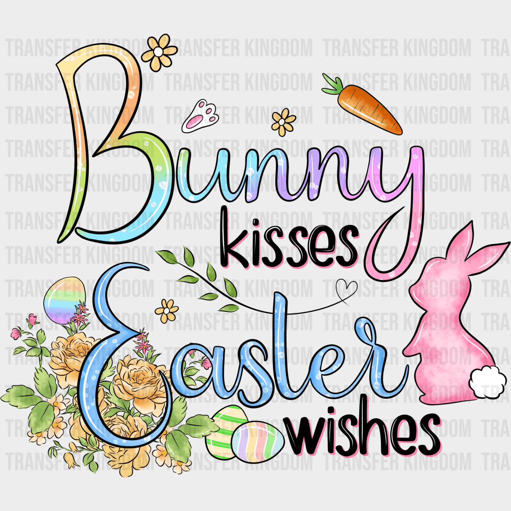 Bunny Kisses Easter Wishes Design - DTF heat transfer - Transfer Kingdom