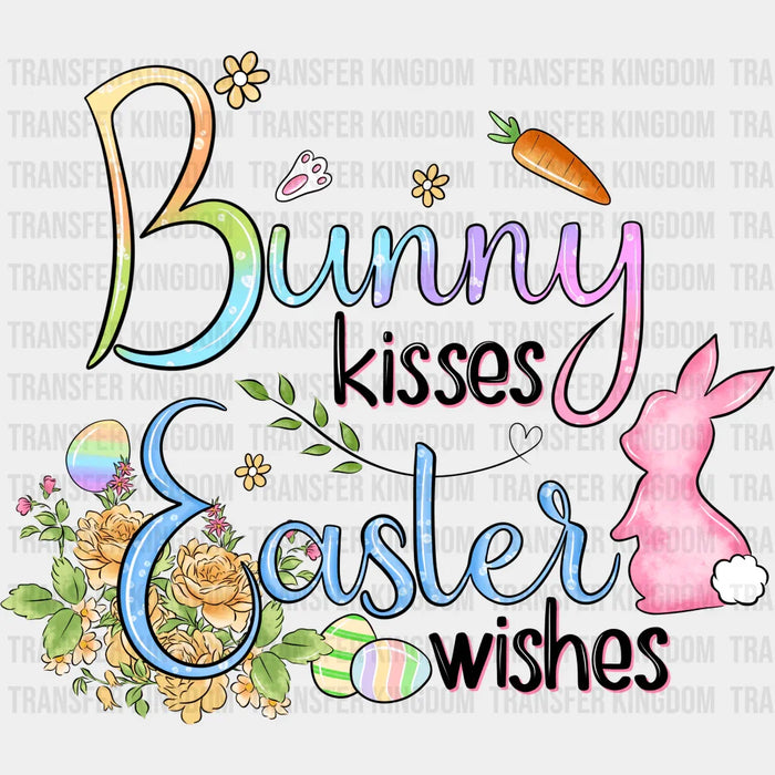 Bunny Kisses Easter Wishes Design - DTF heat transfer