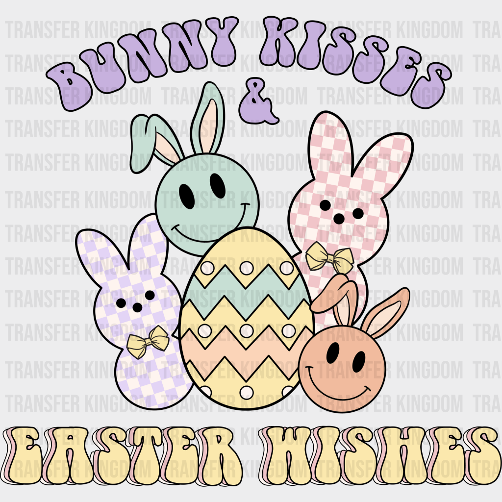 Bunny Kisses & Easter Wishes Easter Design - DTF heat transfer - Transfer Kingdom