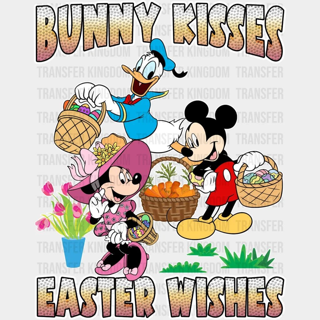 Bunny Kisses Easter Wishes Mickey and Friends Easter Design- DTF heat transfer - Transfer Kingdom