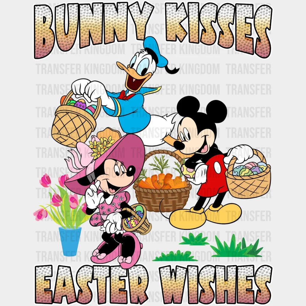 Bunny Kisses Easter Wishes Mickey and Friends Easter Design- DTF heat transfer - Transfer Kingdom