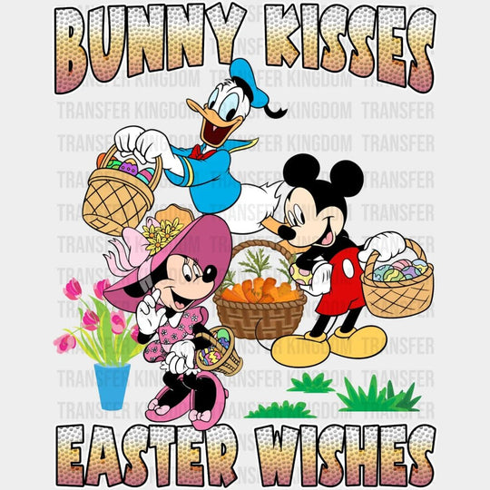 Bunny Kisses Easter Wishes Mickey and Friends Easter Design- DTF heat transfer - Transfer Kingdom