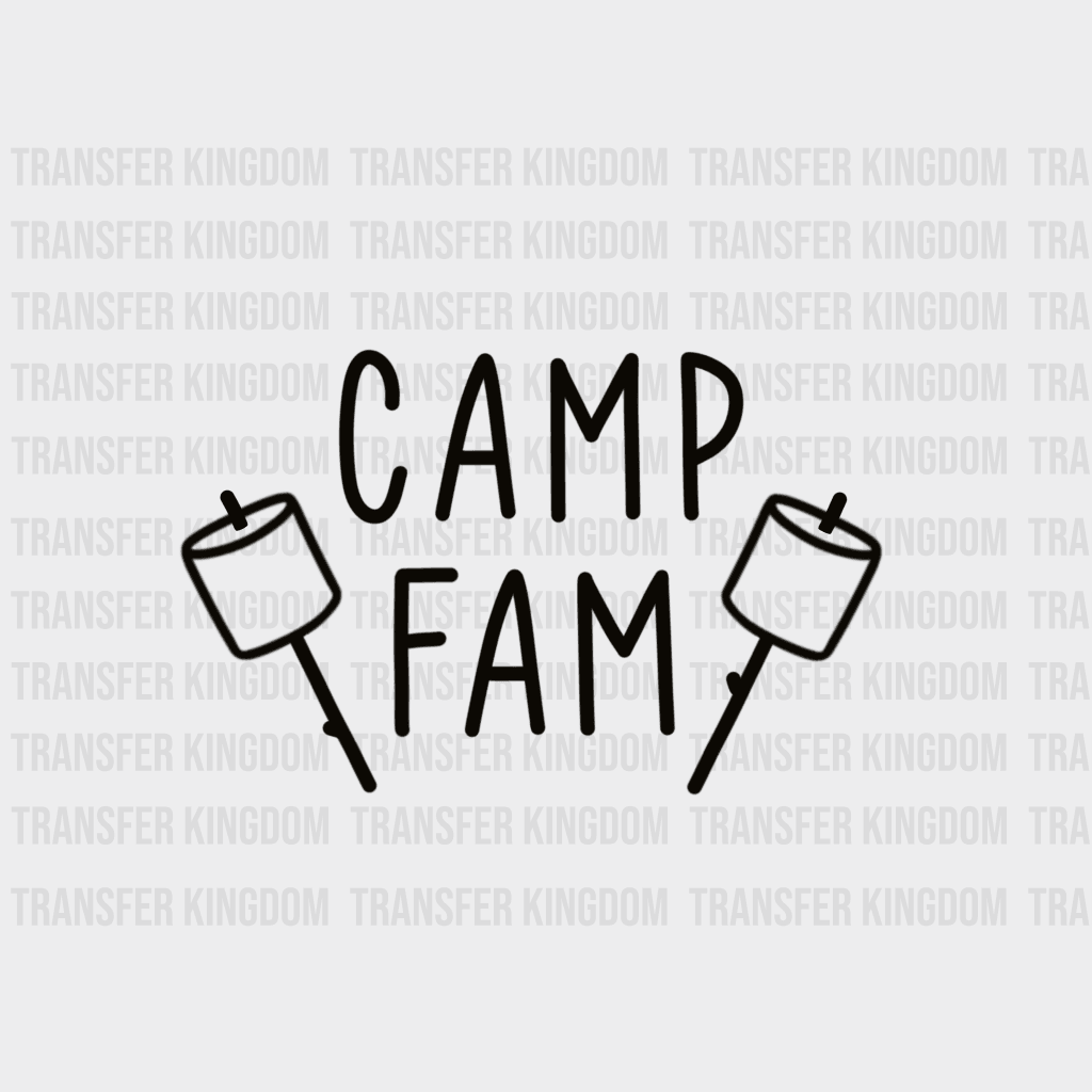 Camp Fam Family Camping - Group Design Dtf Heat Transfer Unisex S & M ( 10 )