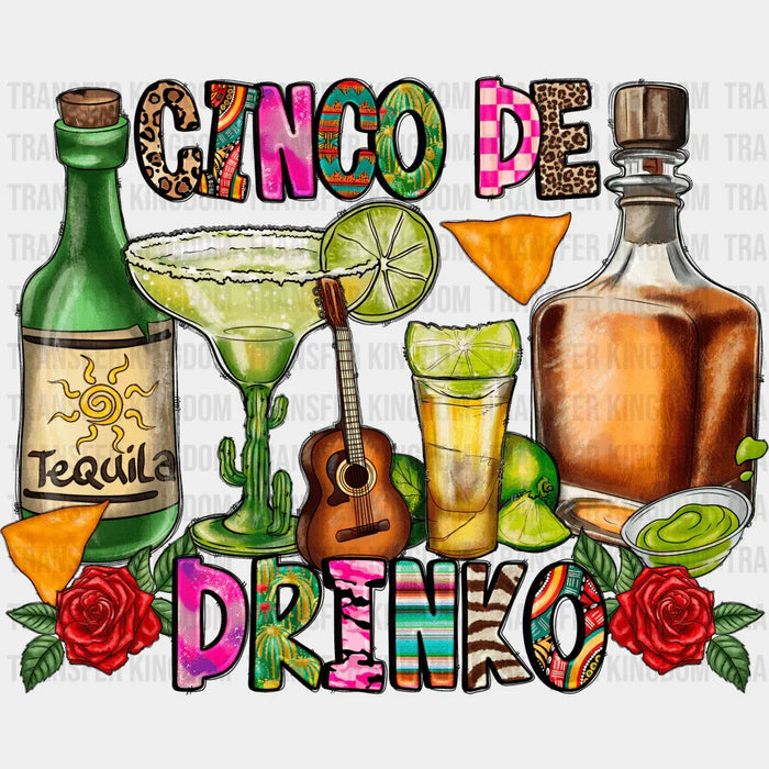 Cinco De Drinko Drinks Design - Cinco De Mayo DTF heat transfer