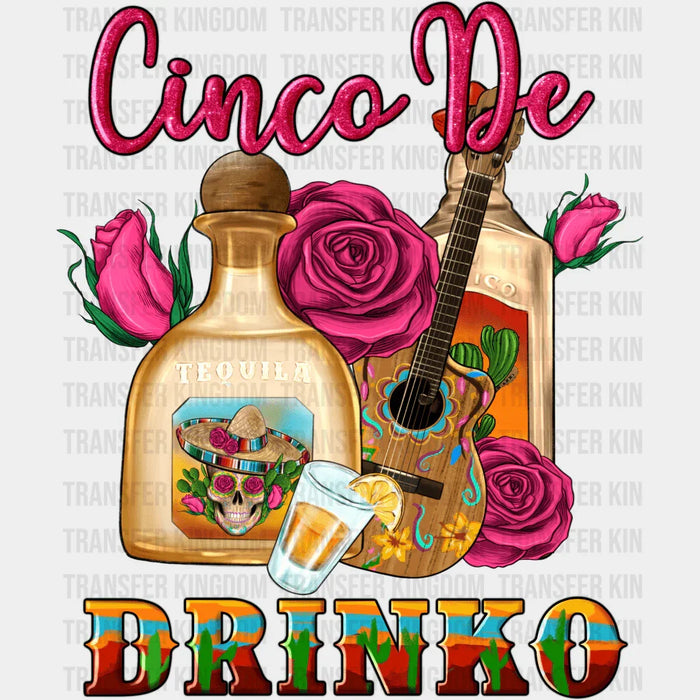 Cinco De Drinko Guitar Design - Cinco De Mayo DTF heat transfer