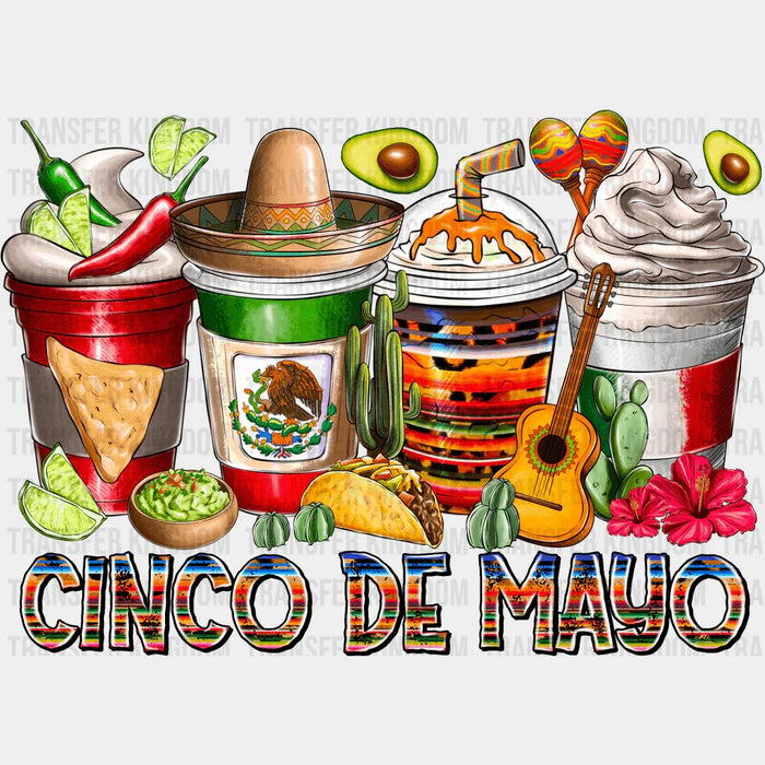 Cinco De Mayo Cups - Cinco De Mayo DTF heat transfer