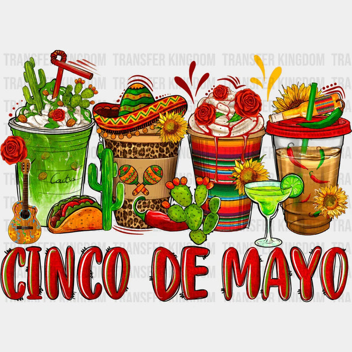 Cinco De Mayo Drinks - Cinco De Mayo DTF heat transfer