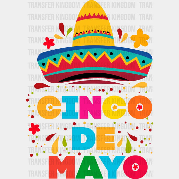 Cinco De Mayo Hat Colorful - Cinco De Mayo DTF heat transfer