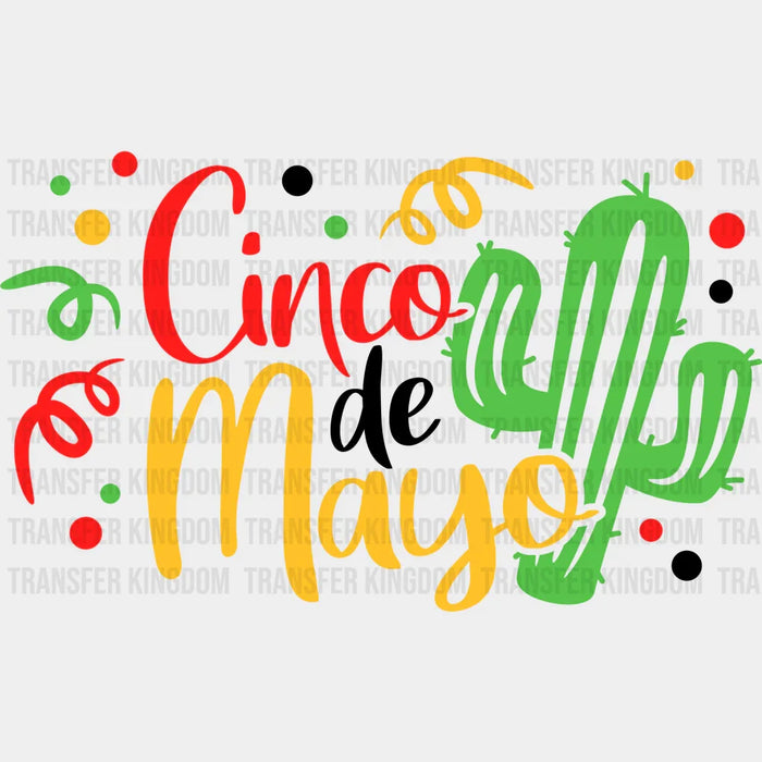Cinco De Mayo Red Black Yellow Cactus - Cinco De Mayo DTF heat transfer
