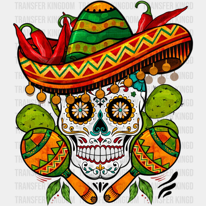 Cinco De Mayo Maracas Skull - Cinco De Mayo DTF heat transfer