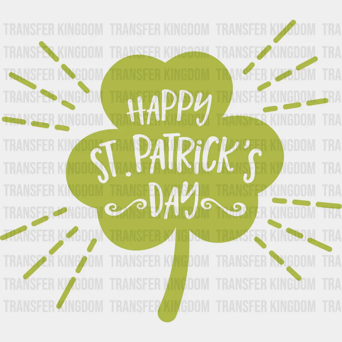 Clover Happy St. Patrick's Day Design - DTF heat transfer
