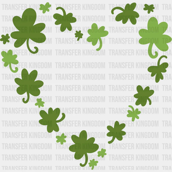 Clover Heart St. Patrick's Day Green Design - DTF heat transfer