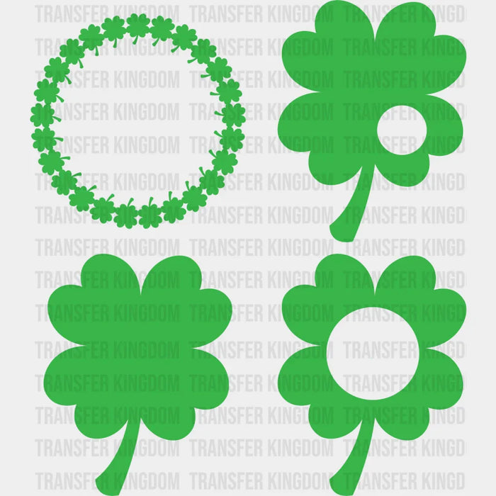 Clover Patch St. Patrick's Day Green Clover Circle Design - DTF heat transfer