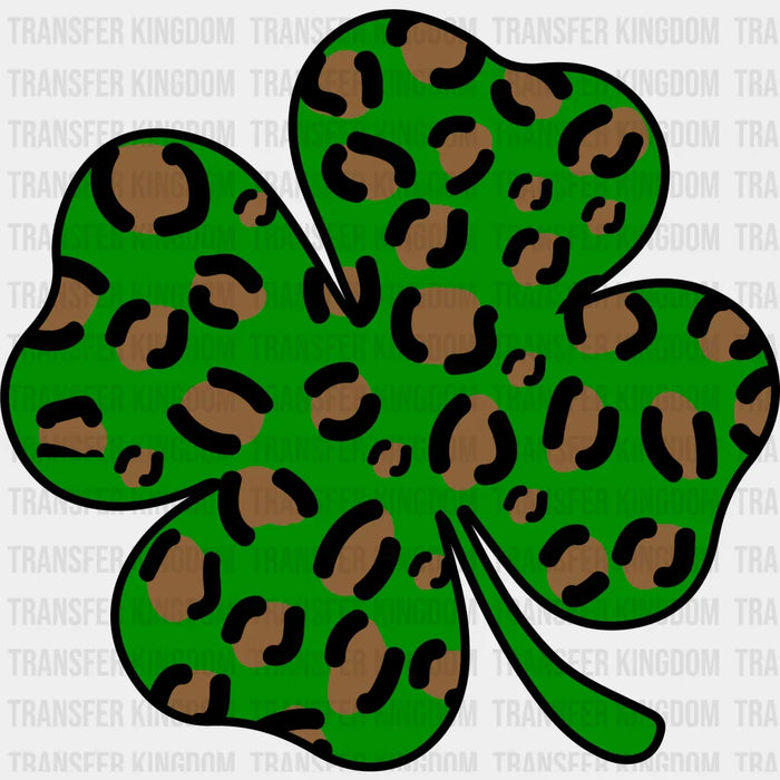 Lucky Clover Leopard Print Green St. Patrick's Day Design - St. Patrick's Day DTF heat transfer