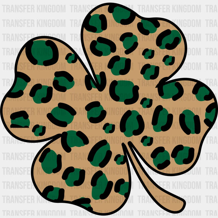 Lucky Clover Leopard Print St. Patrick's Day Design - St. Patrick's Day DTF heat transfer