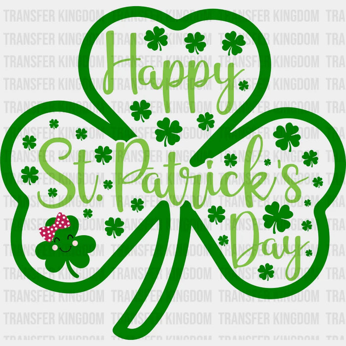 Clover St. Patrick's Day Smiley Clover Design - DTF heat transfer