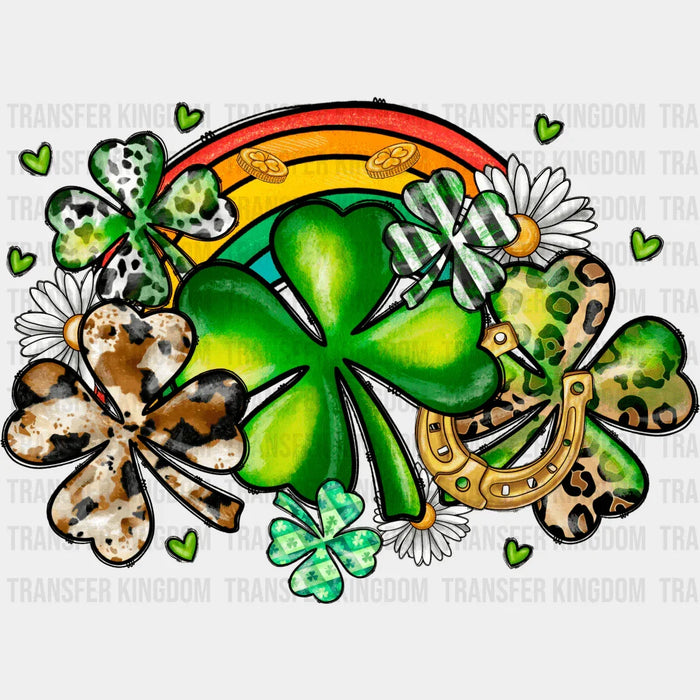 Clovers And Rainbow St. Patrick's Day Design - DTF heat transfer