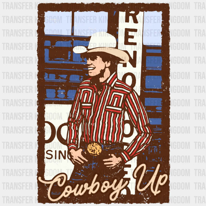 Cowboy Up Vintage Design - Rodeo Houston DTF Transfer
